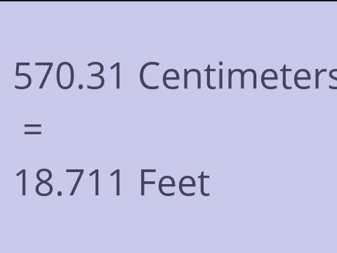 570.31 CM TO FEET