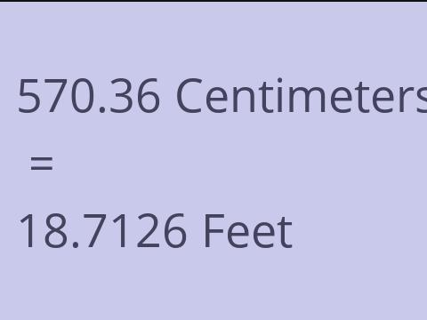 570.36 CM TO FEET