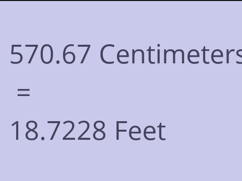 570.67 CM TO FEET