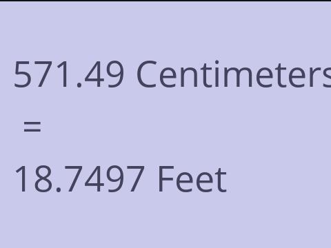 571.49 CM TO FEET