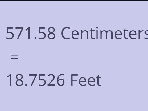 571.58 CM TO FEET