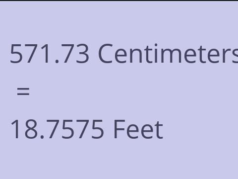 571.73 CM TO FEET