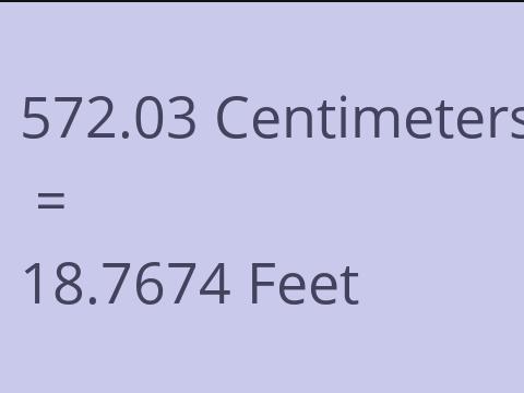 572.03 CM TO FEET