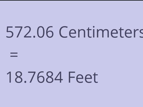 572.06 CM TO FEET