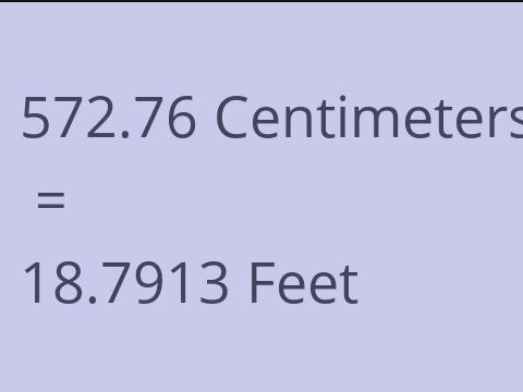 572.76 CM TO FEET