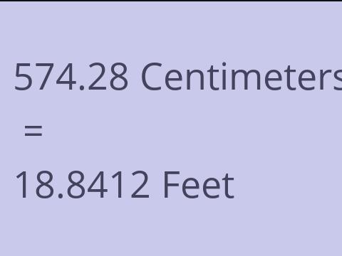 574.28 CM TO FEET