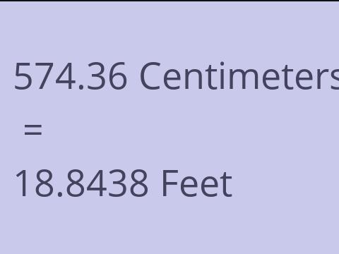 574.36 CM TO FEET