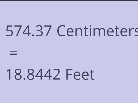 574.37 CM TO FEET