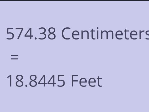 574.38 CM TO FEET