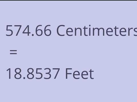 574.66 CM TO FEET