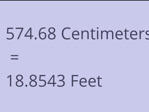 574.68 CM TO FEET