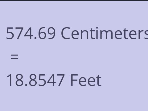 574.69 CM TO FEET