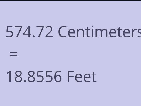 574.72 CM TO FEET