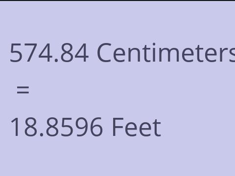 574.84 CM TO FEET