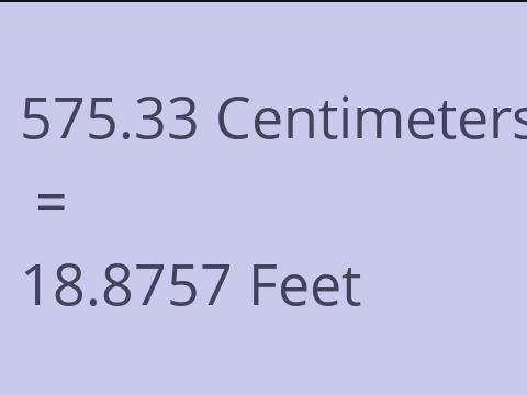 575.33 CM TO FEET