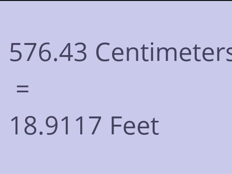 576.43 CM TO FEET