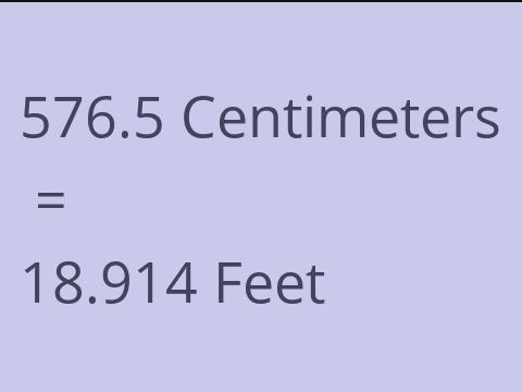 576.5 CM TO FEET