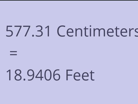 577.31 CM TO FEET