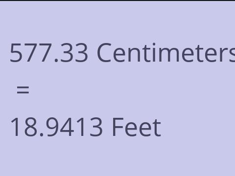 577.33 CM TO FEET