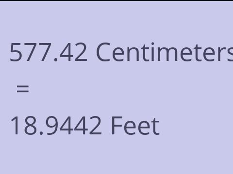 577.42 CM TO FEET