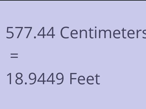 577.44 CM TO FEET