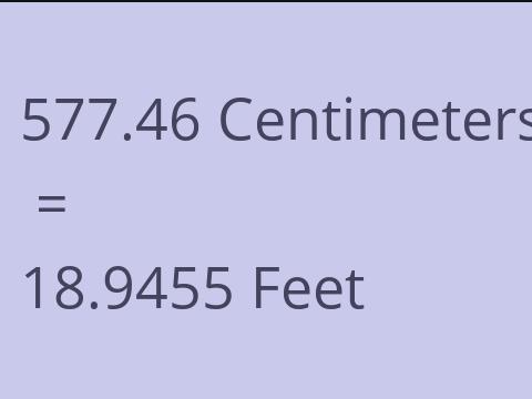 577.46 CM TO FEET