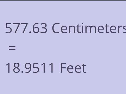 577.63 CM TO FEET