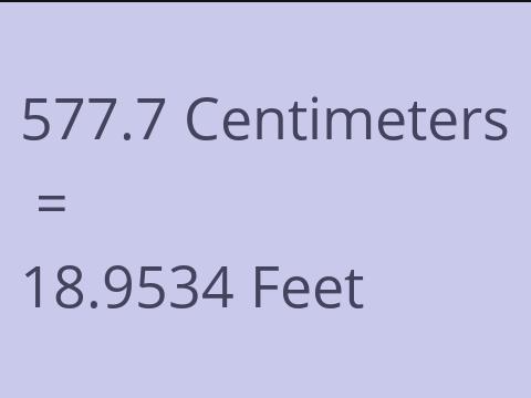 577.7 CM TO FEET