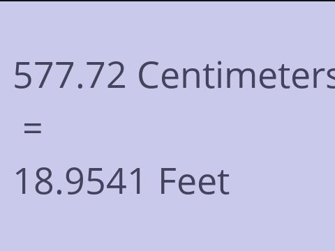 577.72 CM TO FEET