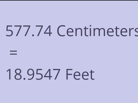 577.74 CM TO FEET