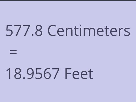 577.8 CM TO FEET