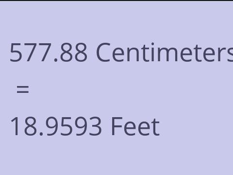 577.88 CM TO FEET