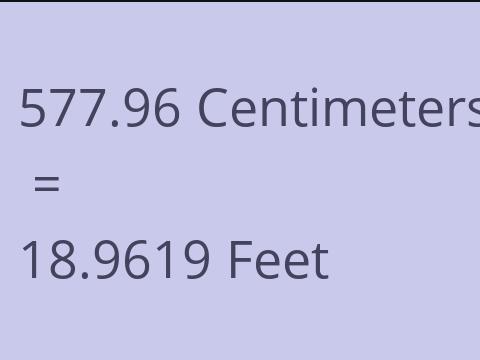 577.96 CM TO FEET