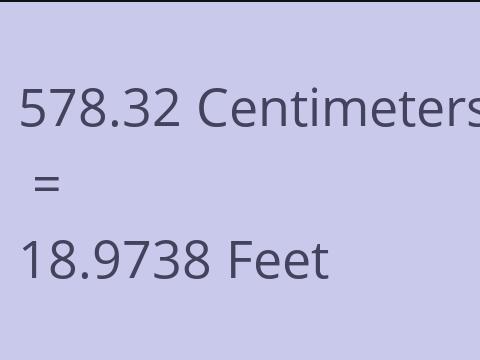 578.32 CM TO FEET