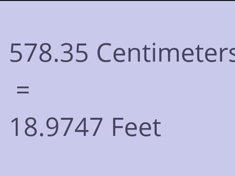 578.35 CM TO FEET