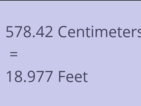 578.42 CM TO FEET