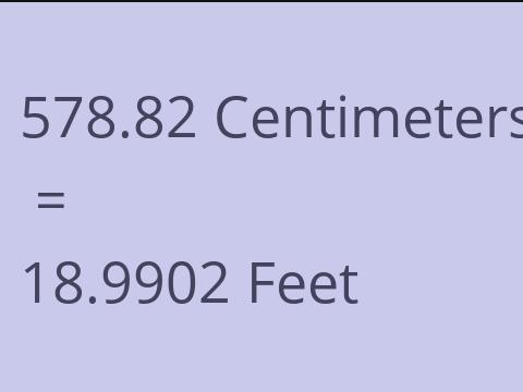 578.82 CM TO FEET