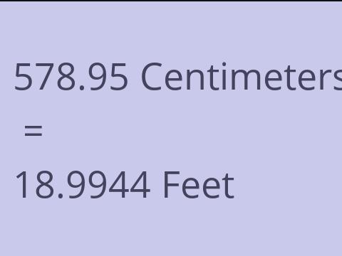 578.95 CM TO FEET