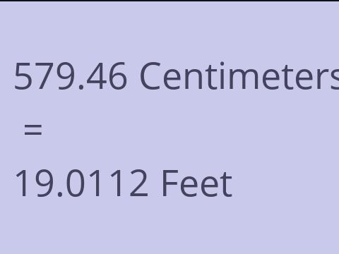 579.46 CM TO FEET