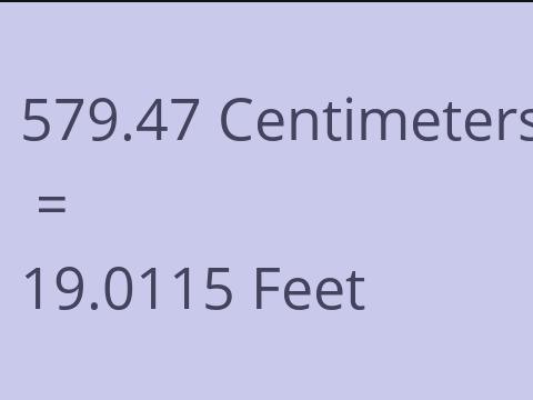 579.47 CM TO FEET