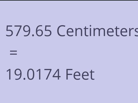 579.65 CM TO FEET