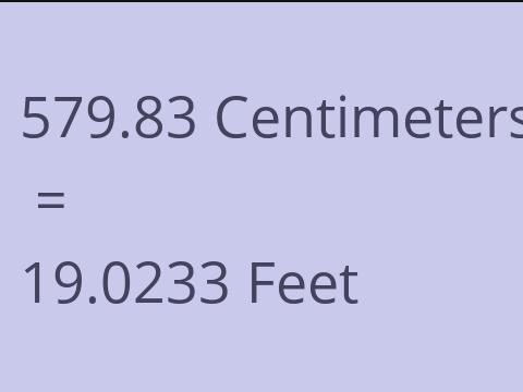 579.83 CM TO FEET