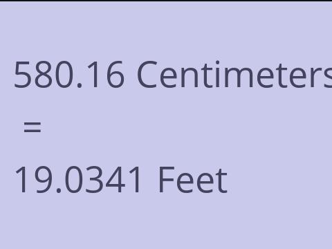 580.16 CM TO FEET