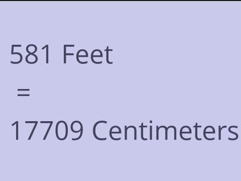 581 FEET TO CM