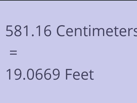 581.16 CM TO FEET