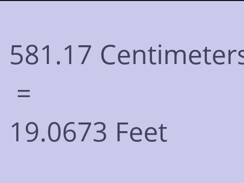 581.17 CM TO FEET