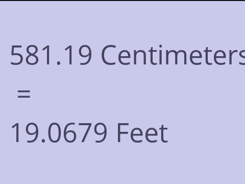 581.19 CM TO FEET