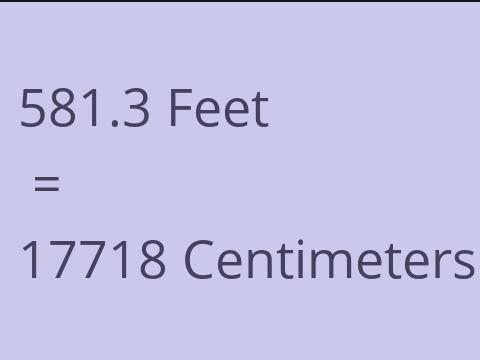 581.3 FEET TO CM