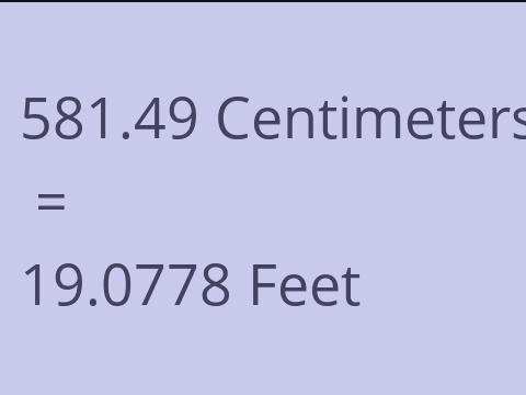 581.49 CM TO FEET