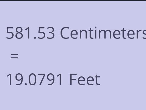 581.53 CM TO FEET